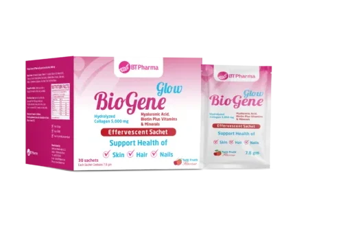BT Pharma BioGene Glow 5000 mg Sachets بيوجين جلو كولاجين 5.000 مغم أكياس فوارة 30 كيس