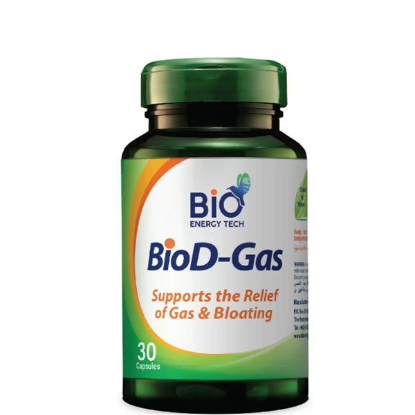 Bio Energy Tech D-Gas For Gas And Bloating 30Cap تقنية الطاقة الحيوية دي جاز مضاد الغازات 30 كبسولة