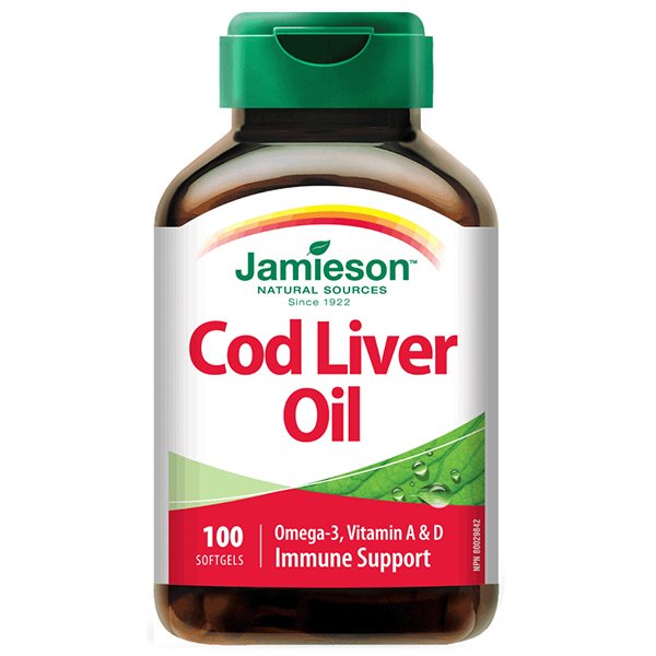 Jamieson Cod Liver Oil, 100 Capsule. زيت كبد الحوت القد من جاميسون، 100 كبسولة