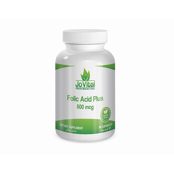 جوي فيتال حمض الفوليك بلس 600 مكغ، 90 كبسولة Jovital Folic Acid Plus  600Mcg, 90 Capsule