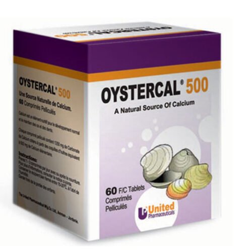 Oystercal (Calcium Carbonate) 500Mg 60Tab. أويستركال (كربونات الكالسيوم) 500 ملغ 60 قرصًا