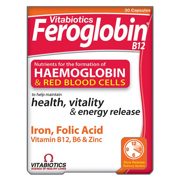 فيتابيوتكس فيروجلوبين بي 12، 30 كبسولة Vitabiotics Feroglobin B12, 30 Capsule