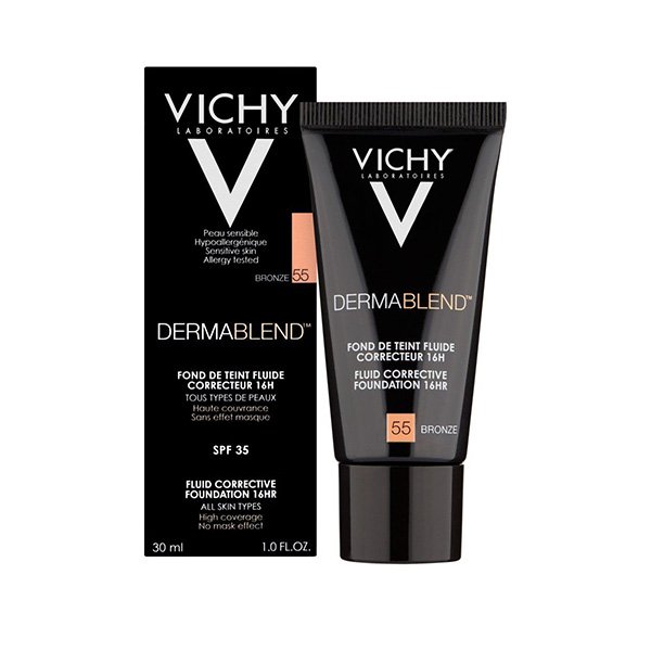 Vichy Dermablend Correction Foundation 55 Bronze 30Mlفيتشي ديرمابلند كريم أساس ثلاثي الأبعاد رقم 55 برونز 30 مل