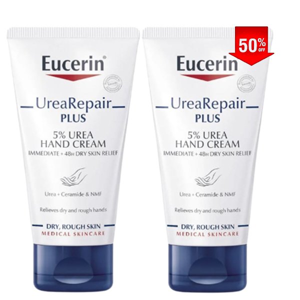 Eucerin-Urea-Repair-Hand-Cream-75Ml-2-Pieces-Offer يوسيرين كريم اليدين يوريا لإصلاح اليدين 75 مل، عرض القطعتين