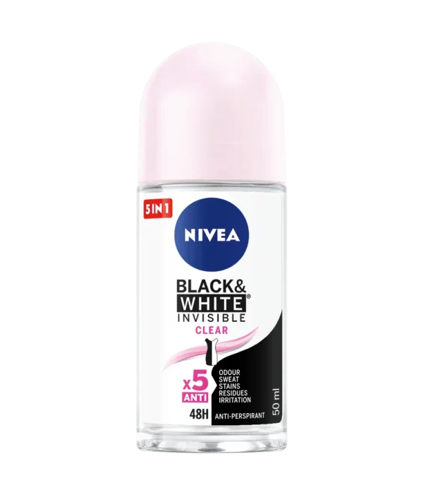 NIVEA black and white invisible clear roll deodorant 50ml