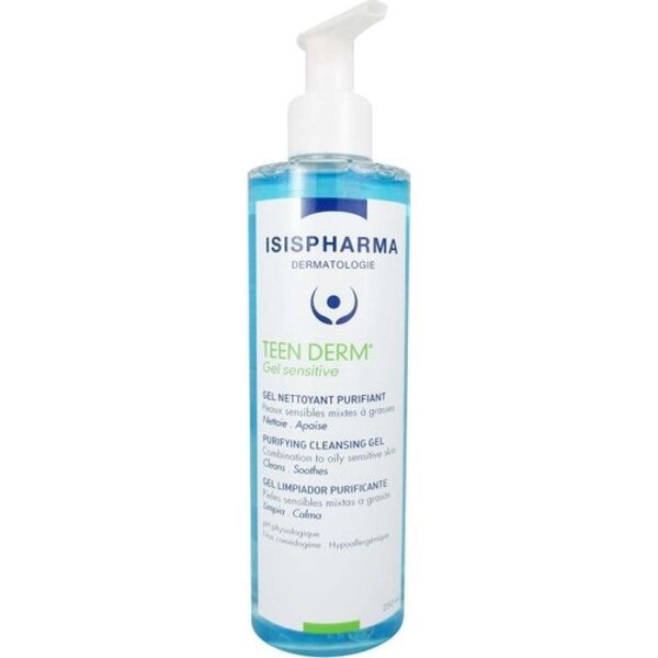Isis Pharma Teen Derm Gel Sensitive 250Ml ايزيس فارما تين ديرم جل للبشرة الحساسة 250 مل