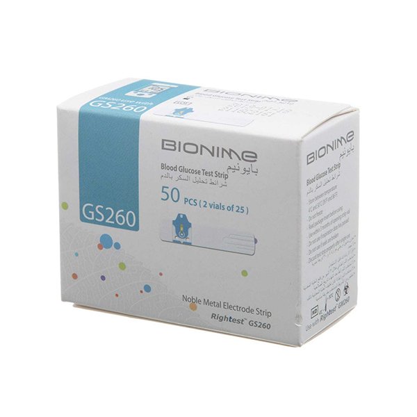 Bionime Blood Glucose Strips, 50 Strips شرائح بيونايم لقياس سكر الدم 50 شريحة