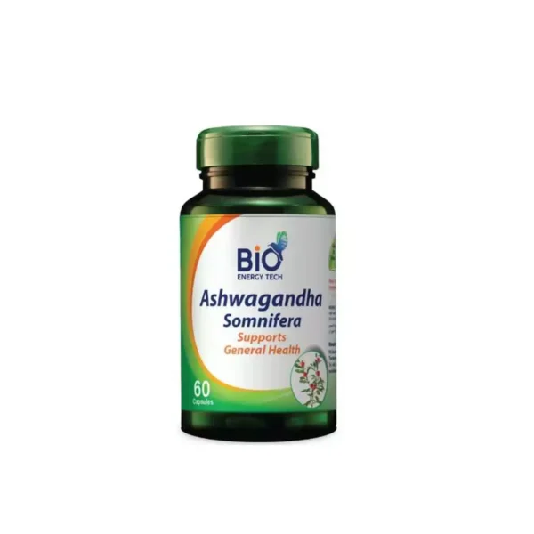 Bio Energy Tech Somnifera Ashwagandha Root 60Cap تقنية الطاقة الحيوية سومنيفيرا جذور الأشواجاندا 60 كبسولة