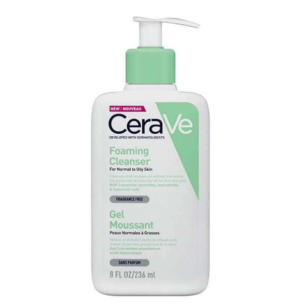 CeraVe Foaming Cleanser For Normal To Oily Skin 236ML سيرافي منظف ​​رغوي للبشرة العادية إلى الدهنية 236 مل