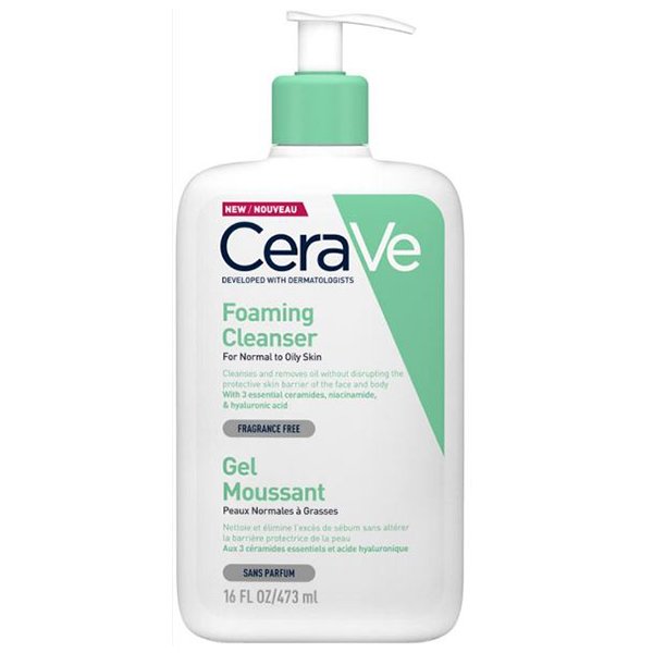 CeraVe Foaming Cleanser for Normal to Oily Skin 473ML سيرافي منظف ​​رغوي للبشرة العادية إلى الدهنية 473 مل
