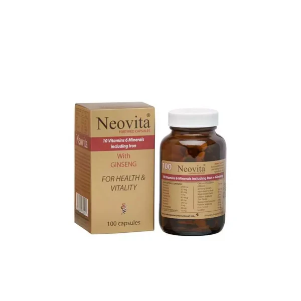Neovita Multivitamins With Ginseng 100Cap نيوفيتا فيتامينات متعددة بالجينسينج 100 كبسولة