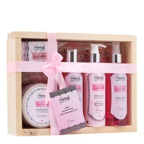 Raghad Organics La Dentelle Bath Packageرغد أورجانيكس لا دنتيل بكج الاستحمام
