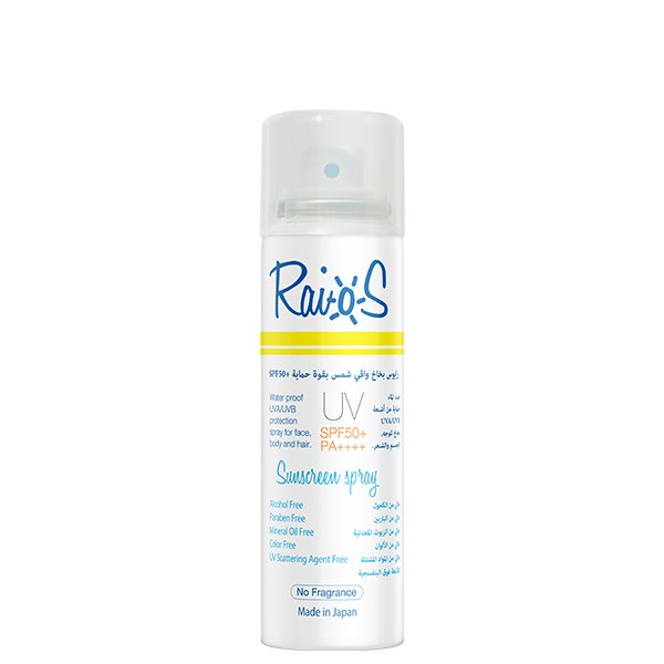 RaioS-Spf50+-Sunscreen-Spray-No-Fragrance-70ML RaioS Spf50+ Sunscreen Spray No Fragrance 70ML رايوس بخاخ واقي من الشمس بدون رائحة، 70 مل