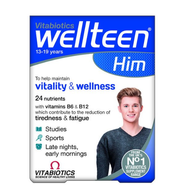 Vitabiotics Wellteen Him (13-19) years 30Tabفيتابيوتيكس ويلتيين مكمل غذائي (13-19) سنة 30حبة