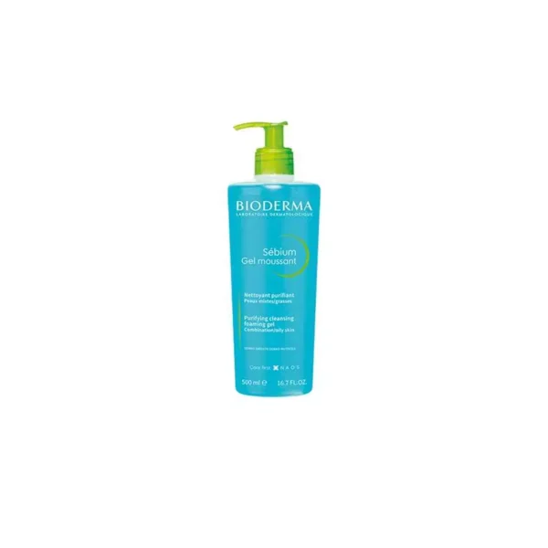Bioderma Sebium Purifying Cleansing Foaming Gel 500Mlبيوديرما سيبيوم جل رغوي لتنظيف البشرة الدهنية والمختلطة 500 مل