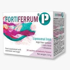 Fortiferrum P (Liposomal Iron) Strawberry Sachet 30's فورتيفيرم ب (ليبوزومال حديد) بنكهة الفراولة 30 كيس