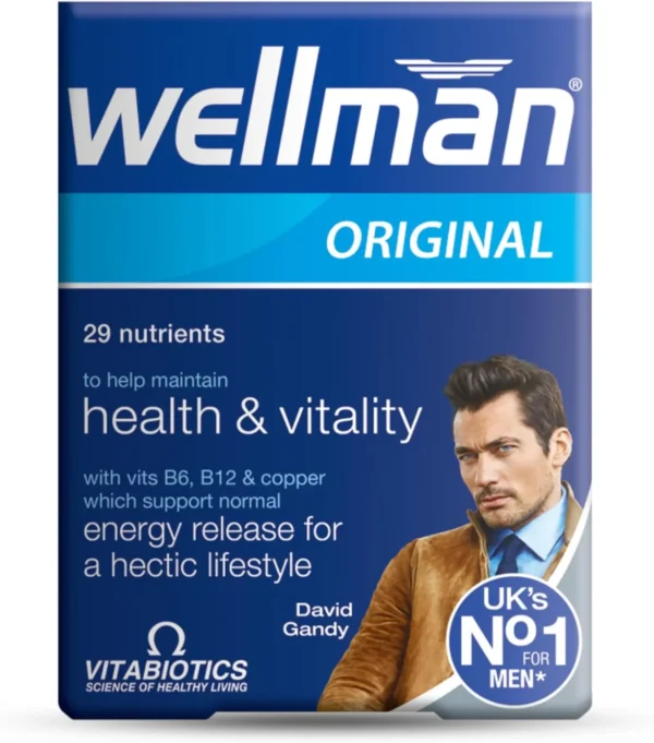 Vitabiotics Wellman Health, Vitality And Energy Release 30 Capsuleفيتابيوتيكس ويلمان للصحة والحيوية وإطلاق الطاقة 30 كبسولة
