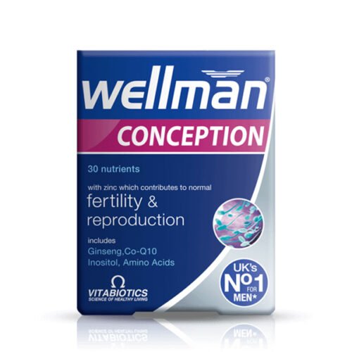 Vitabiotics Wellman Conception Fertility And Reproduction 30 Tabletفيتابيوتيكس ويلمان كونسيبشن للخصوبة والإنجاب للرجال 30 قرص