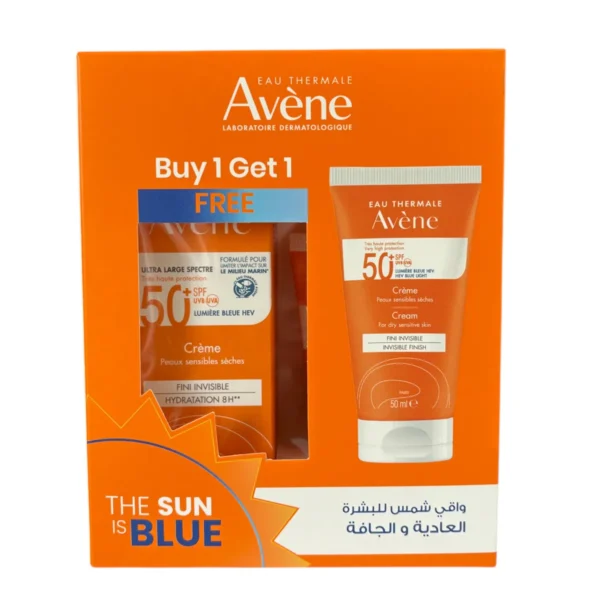 Avene Spf50+ Sunblock Cream 50ml 1+1 Offer.  | كريم أفين للوقاية من الشمس بعامل حماية 50+ 50 مل عرض 1+1