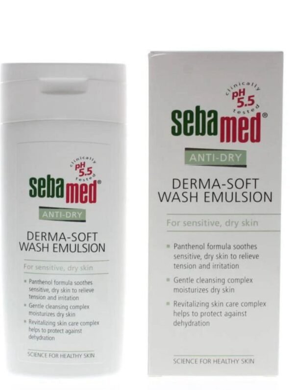 Sebamed Anti Dry Derma Soft Wash Emulsion 200Ml   سيباميد ديرما مستحلب خفيف غسول مضاد للجفاف 200 مل