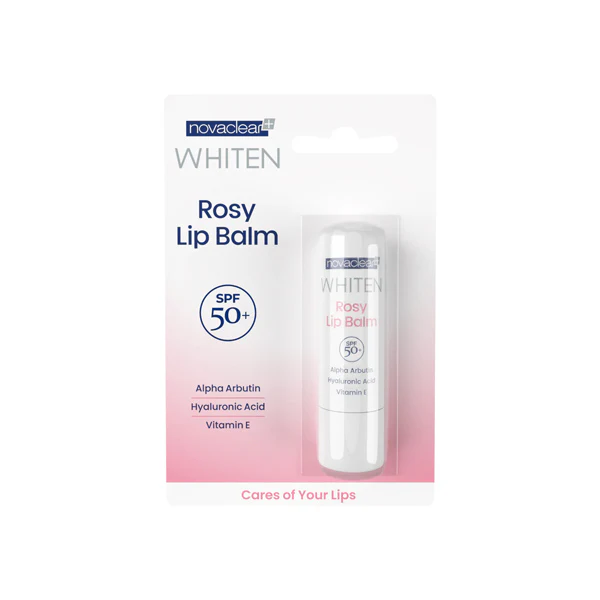 Novaclear Whiten Rosy Lip Balm Spf50+, 4.9Gram   نوفاكلير وايتن روزي مرطب الشفاه بعامل حماية من الشمس 50+، 4.9 جرام