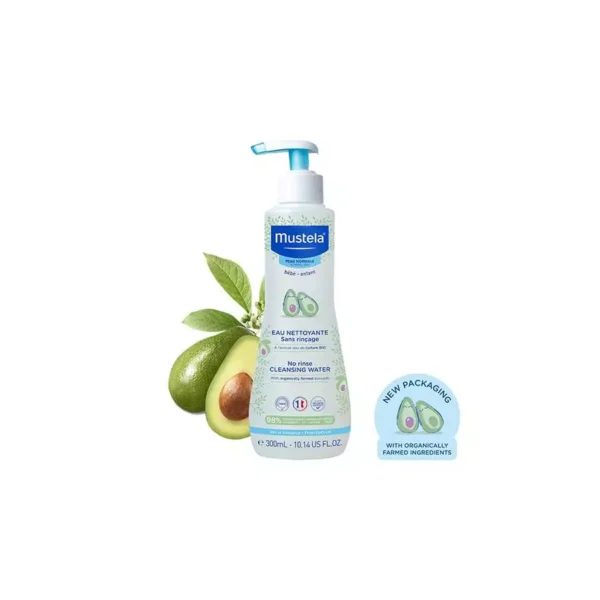 Mustela No Rinse Cleansing Water With Avocado 300Ml  موستيلا مياه التنطيف للأطفال بدون شطف 300 مل