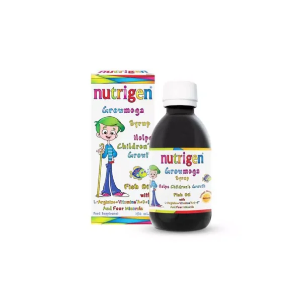 Nutrigen Growmega Syrup Kid 200Ml  نيوتريجن جرووميغا لزيادة معدل افراز هرمون النمو 200 مل