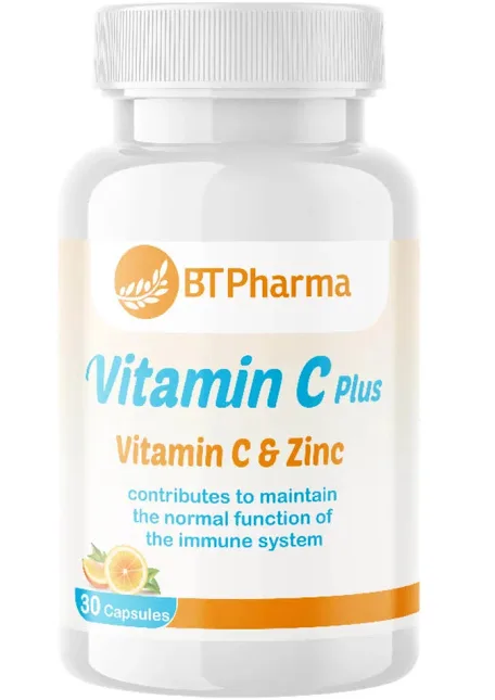 BT Pharma Vitamin C Plus Zinc 30 Capsules